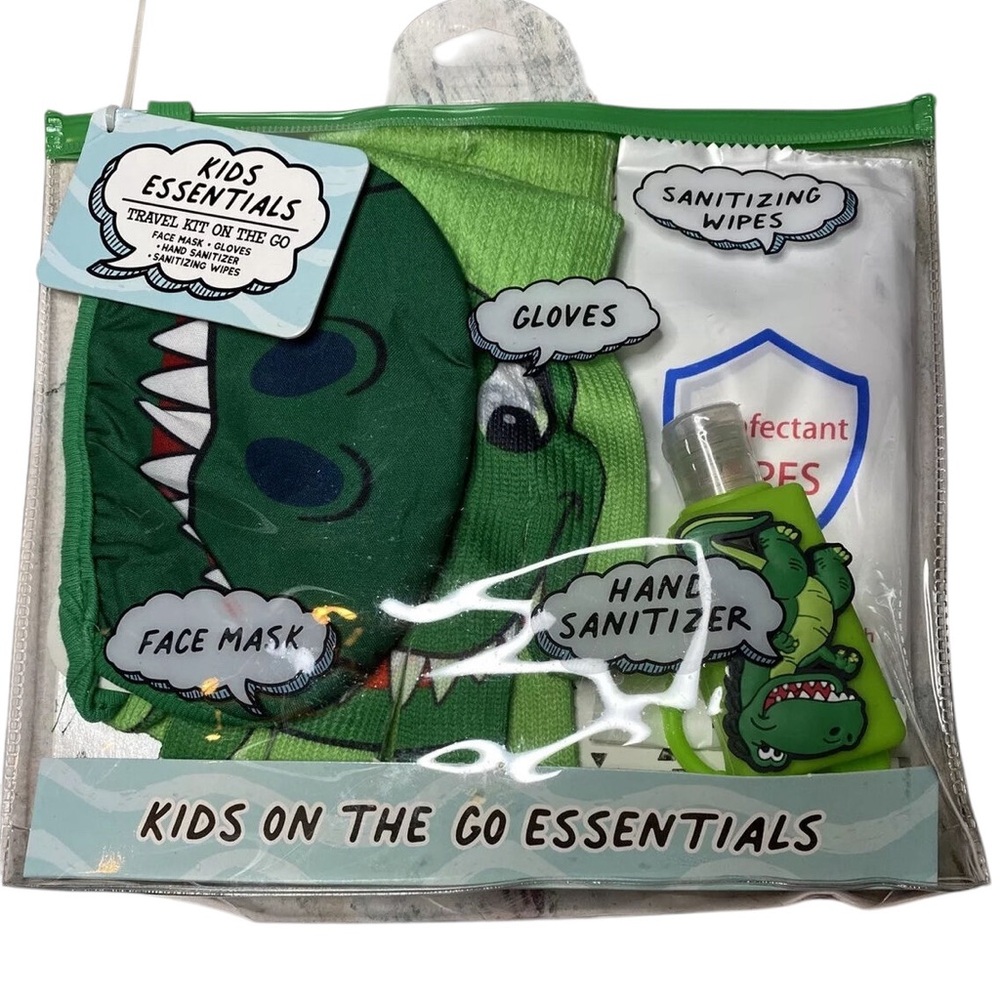 Essentials Green Dinosaur Face Mask